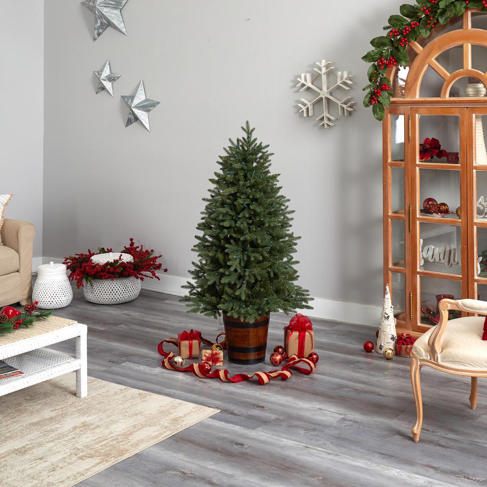 Colorado Aspen Pre-Lit Artificial Porch Christmas Tree with 200 LED lights. Picture 10