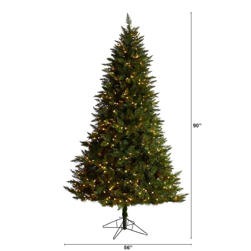 7.5ft. Vermont Spruce Christmas Tree with 650 Color Changing LED Lights. Picture 2