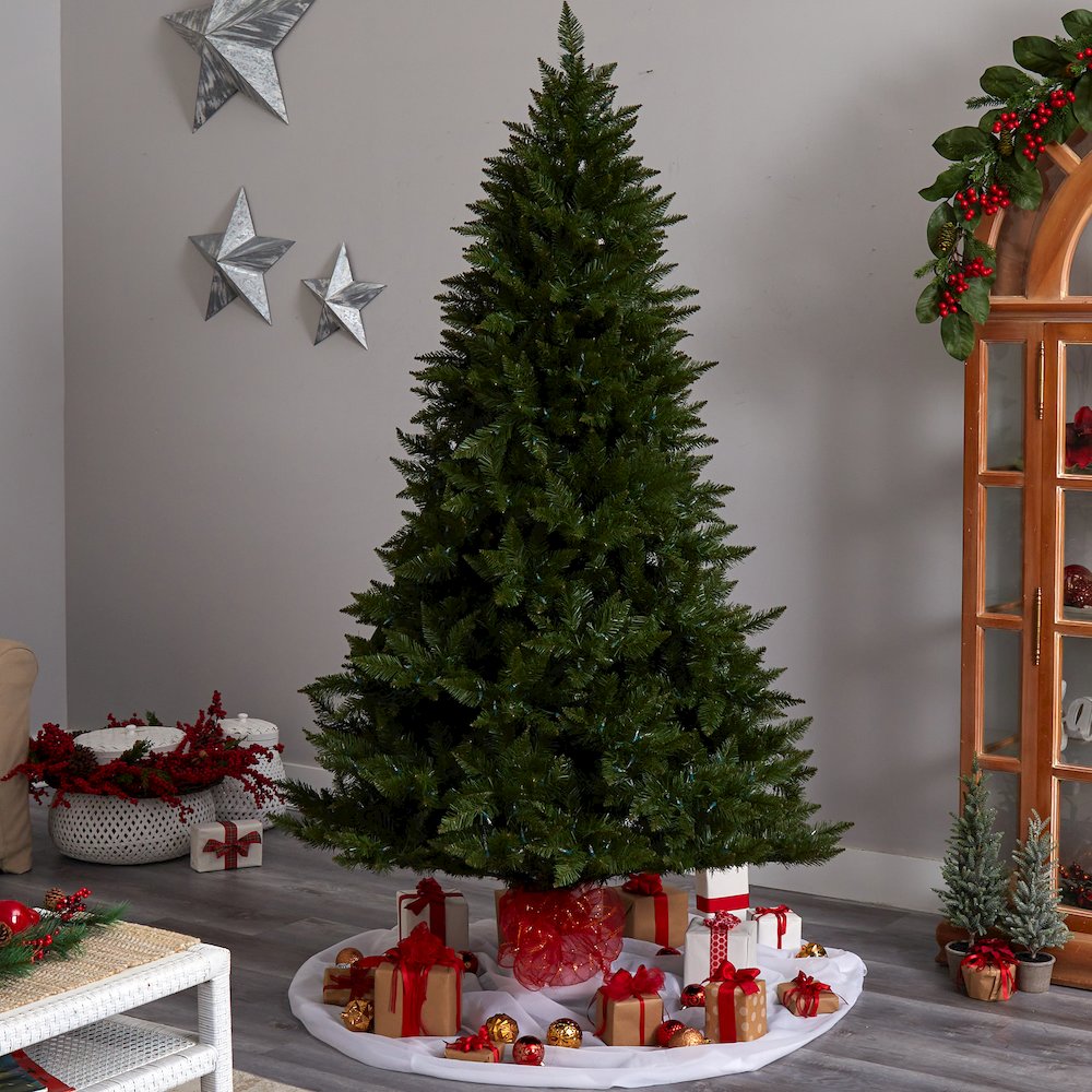 7.5ft. Vermont Spruce Christmas Tree with 650 Color Changing LED Lights. Picture 8