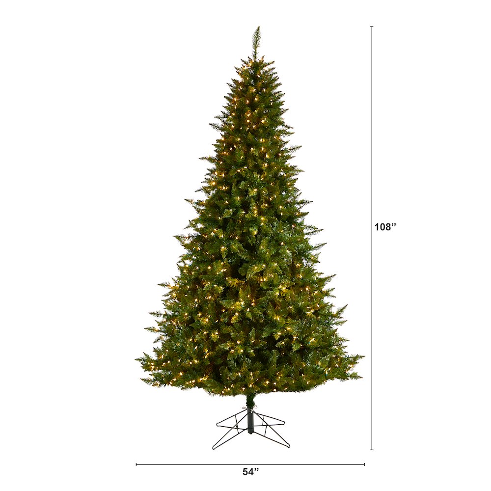 9ft. Vermont Spruce Artificial Christmas Tree with 850 Color Changing LED Lights. Picture 2