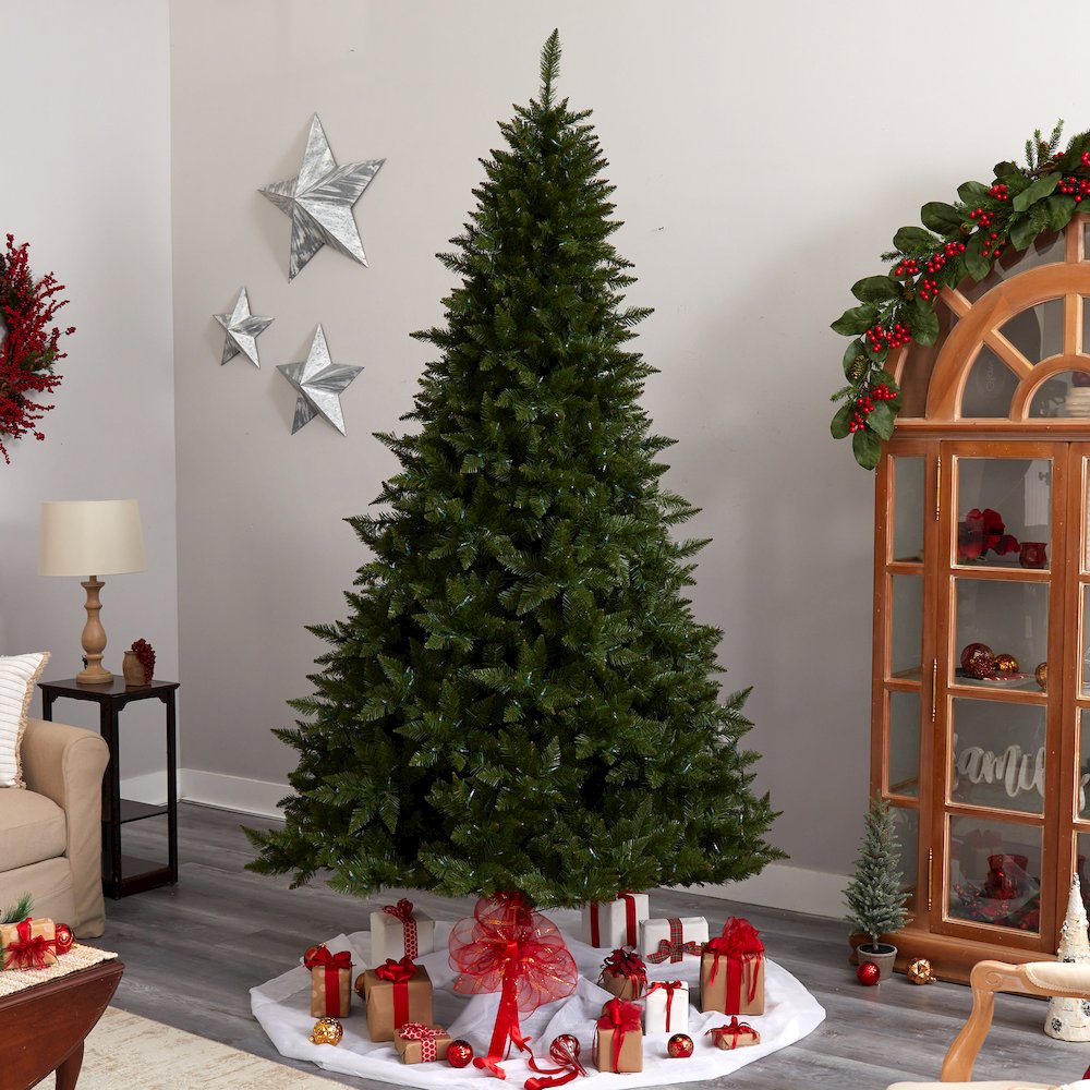 9ft. Vermont Spruce Artificial Christmas Tree with 850 Color Changing LED Lights. Picture 8