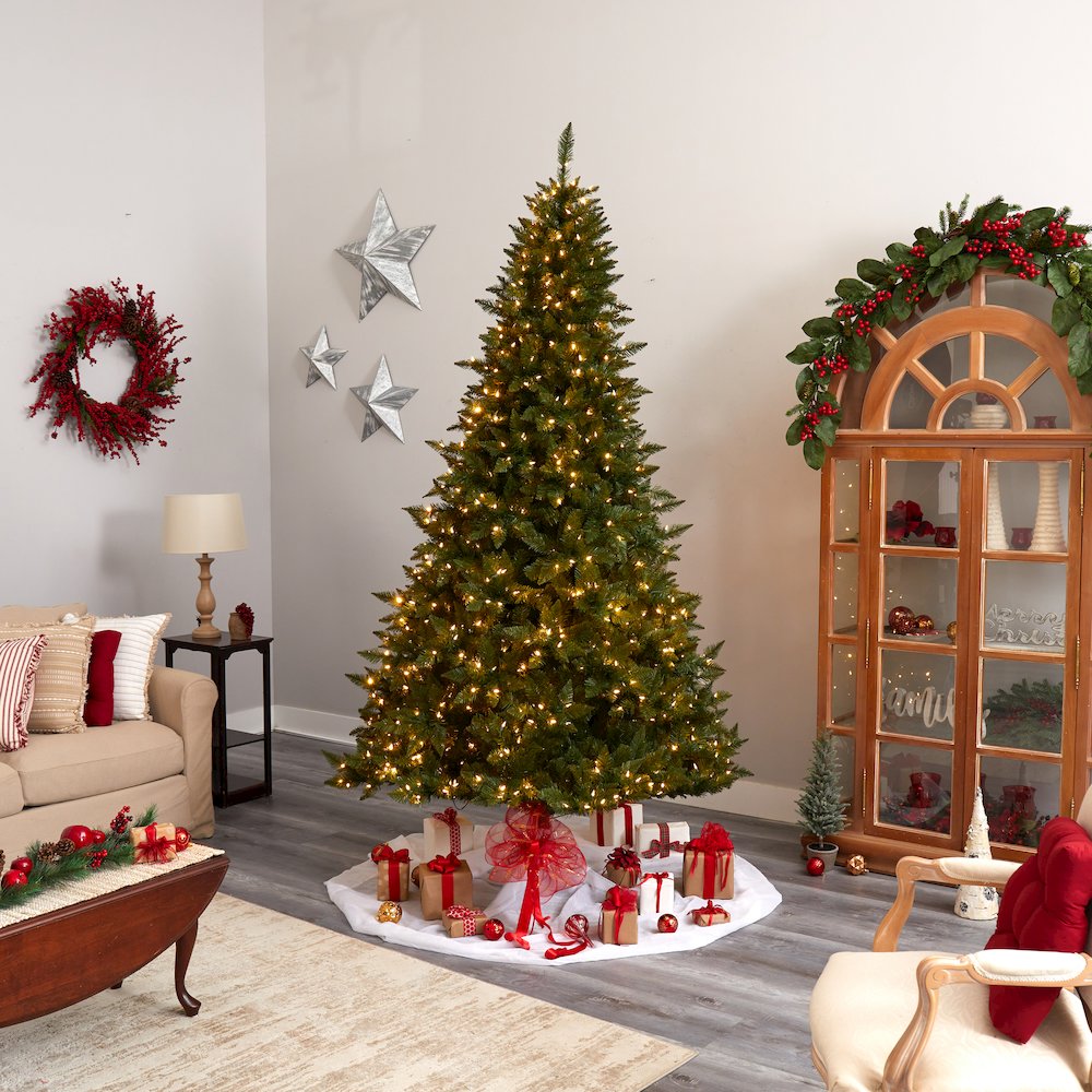 9ft. Vermont Spruce Artificial Christmas Tree with 850 Color Changing LED Lights. Picture 9