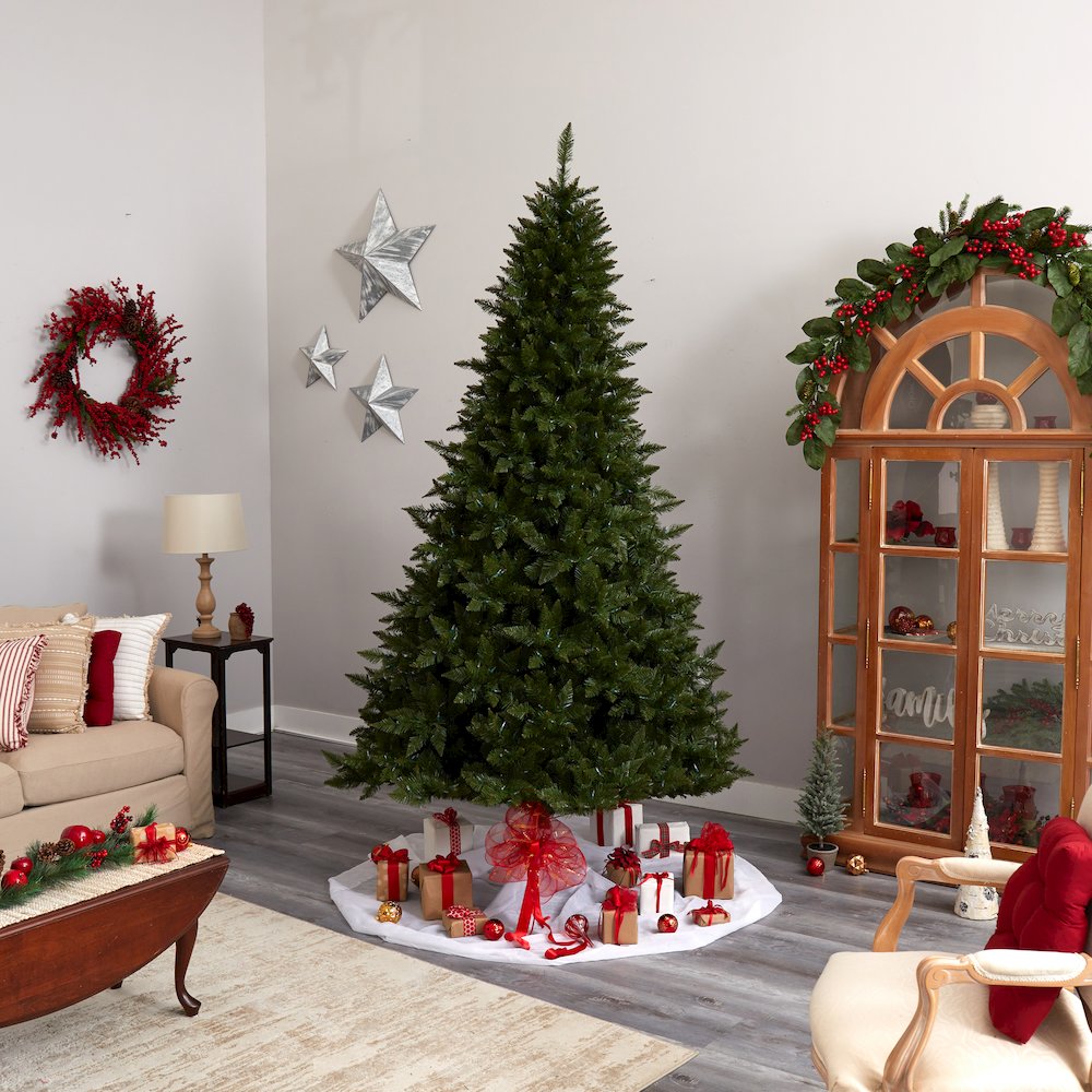 9ft. Vermont Spruce Artificial Christmas Tree with 850 Color Changing LED Lights. Picture 10