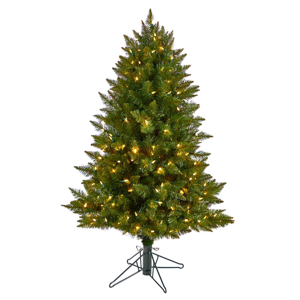 Vermont Spruce Artificial Christmas Tree with 200 Color Changing LED Lights. Picture 1