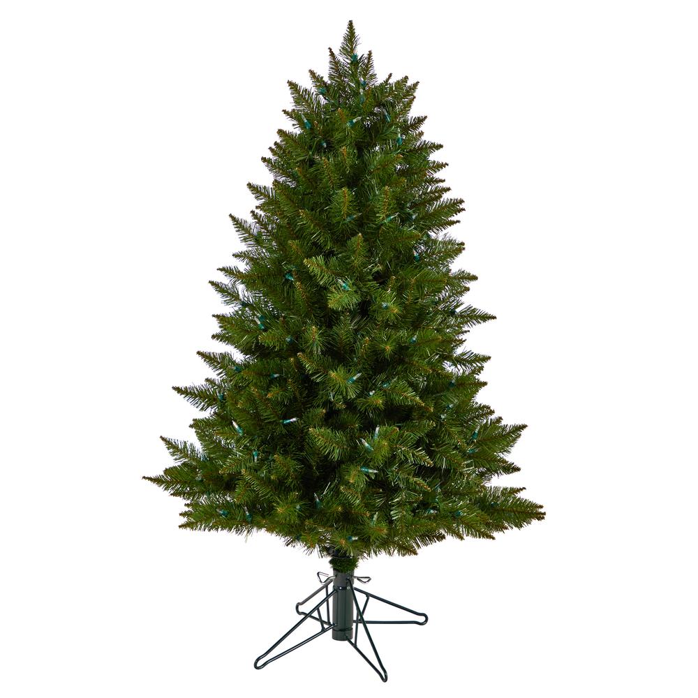 Vermont Spruce Artificial Christmas Tree with 200 Color Changing LED Lights. Picture 3