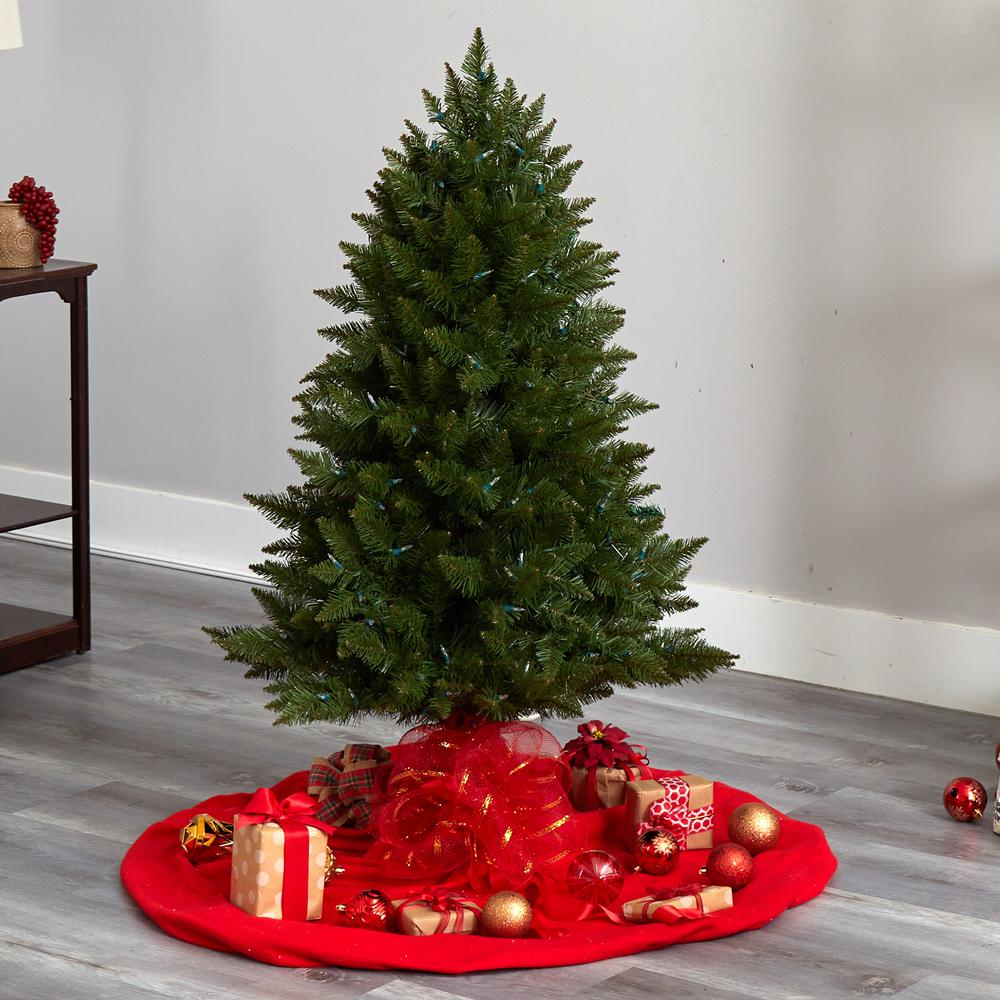 Vermont Spruce Artificial Christmas Tree with 200 Color Changing LED Lights. Picture 8