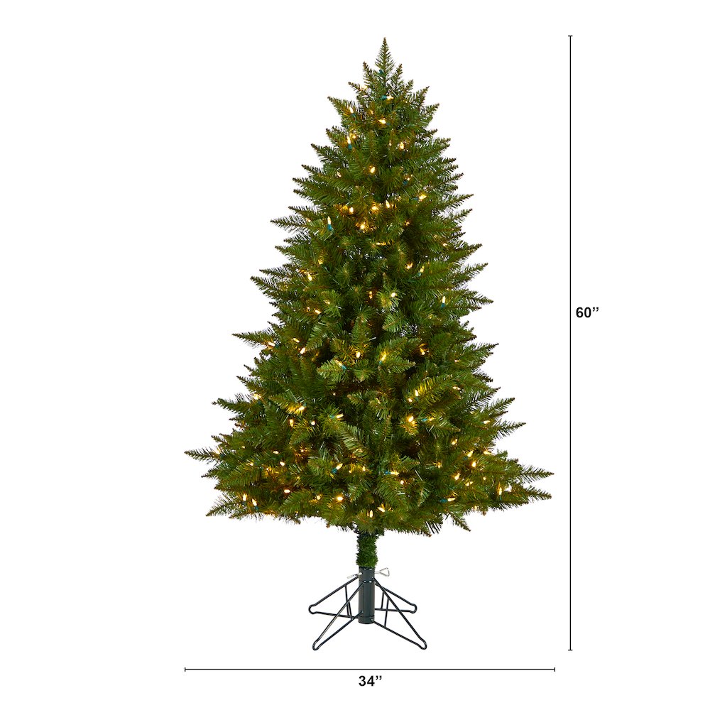 5ft. Vermont Spruce Artificial Christmas Tree with 250 Color Changing LED Lights. Picture 2