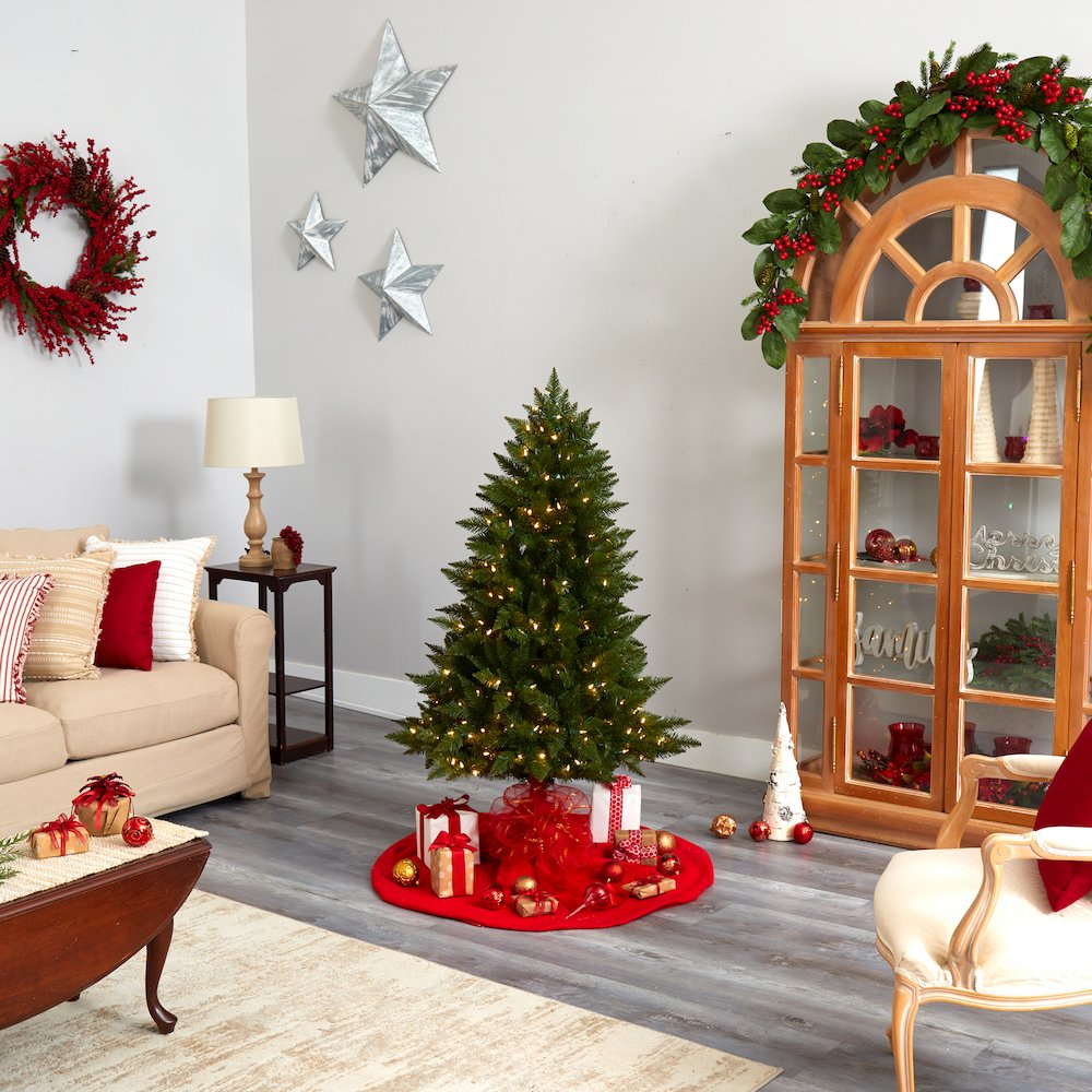 5ft. Vermont Spruce Artificial Christmas Tree with 250 Color Changing LED Lights. Picture 9