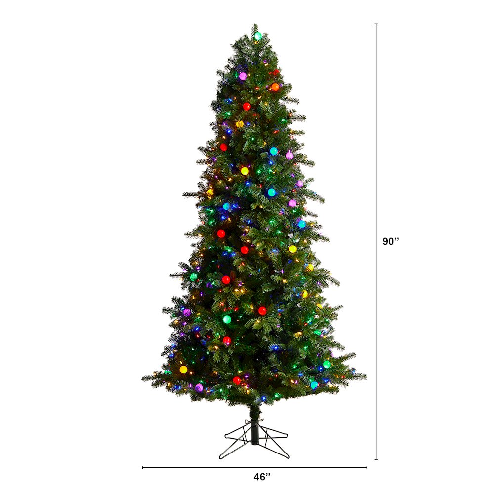 7.5ft. Montana Mountain Fir Christmas Tree with 650 Multi Color LED Lights. Picture 2