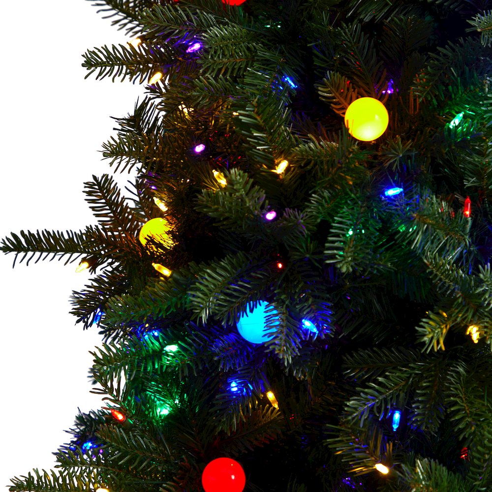 7.5ft. Montana Mountain Fir Christmas Tree with 650 Multi Color LED Lights. Picture 4