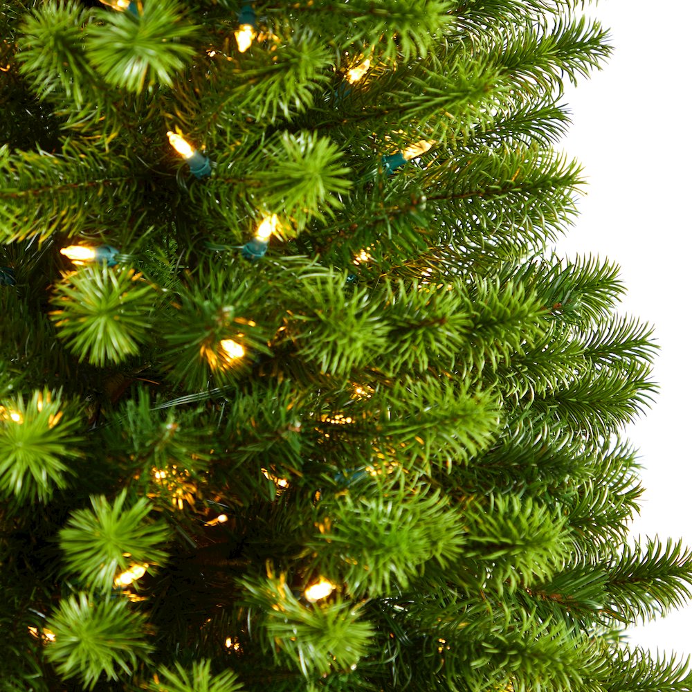 6ft. Slim Virginia Spruce Artificial Christmas Tree with 300 Warm LED Lights. Picture 4