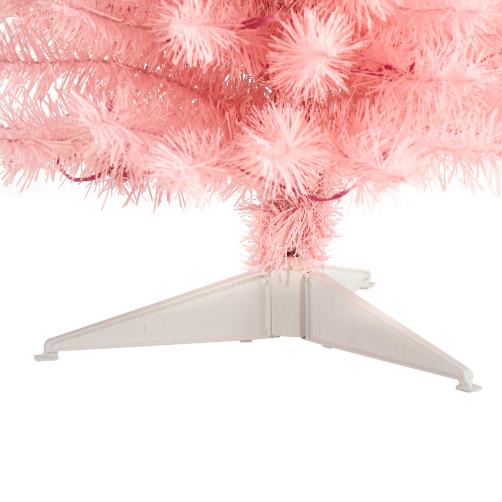 3ft. Pink Artificial Christmas Tree with 50 LED Lights and 118 Bendable Branches. Picture 6