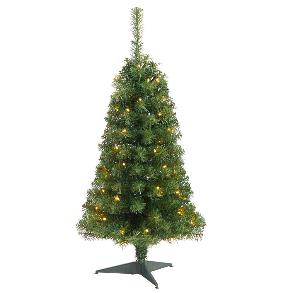 3ft. Green Artificial Christmas Tree with 50 LED Lights and 118 Bendable Branches. Picture 2