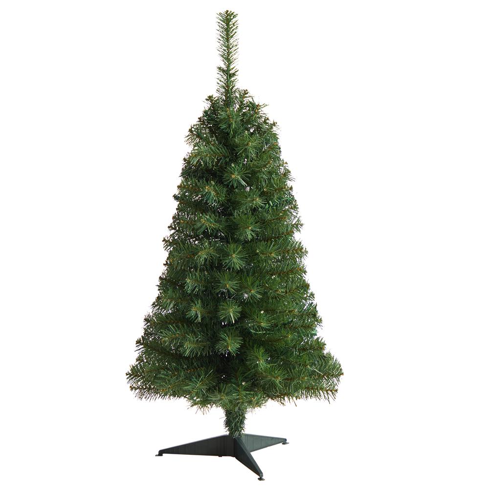 3ft. Green Artificial Christmas Tree with 50 LED Lights and 118 Bendable Branches. Picture 3