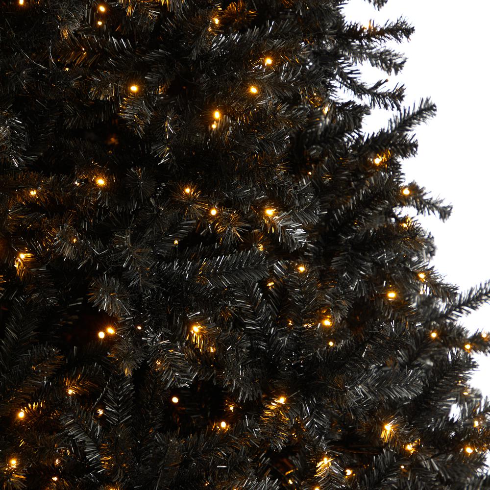 10ft. Black Artificial Christmas Tree with 950 Clear LED Lights and 3056 Tips. Picture 4