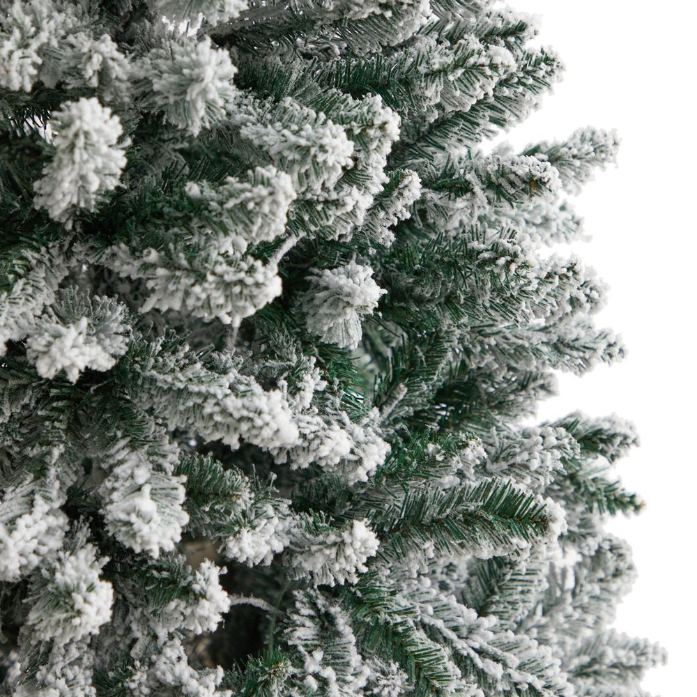 Flocked Montreal Fir Artificial Christmas Tree with 250 Warm White LED Lights. Picture 5