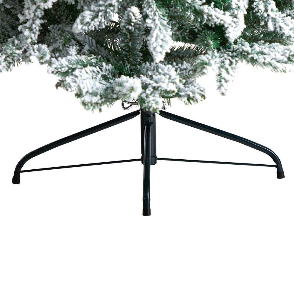 Flocked Montreal Fir Artificial Christmas Tree with 400 Warm White LED Lights. Picture 6