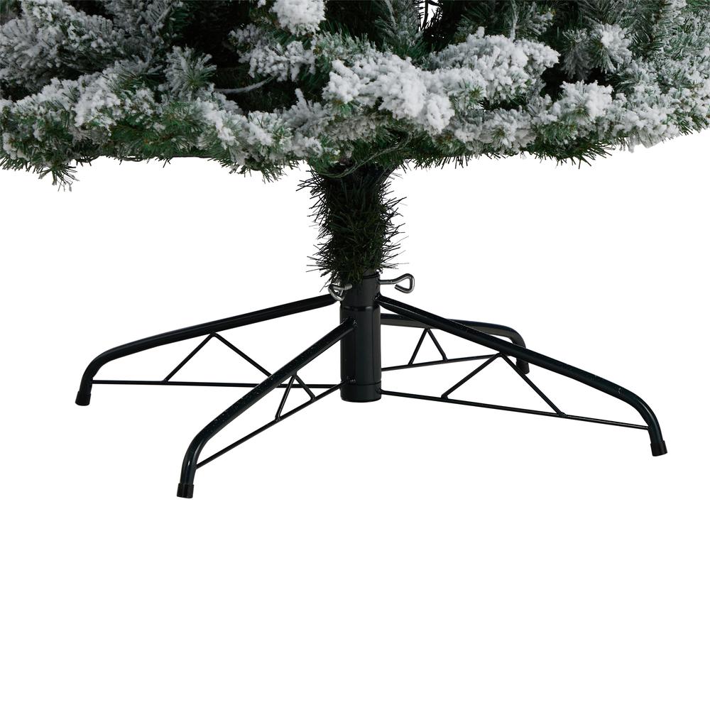 Flocked Montreal Fir Artificial Christmas Tree with 600 Warm White LED Lights. Picture 6