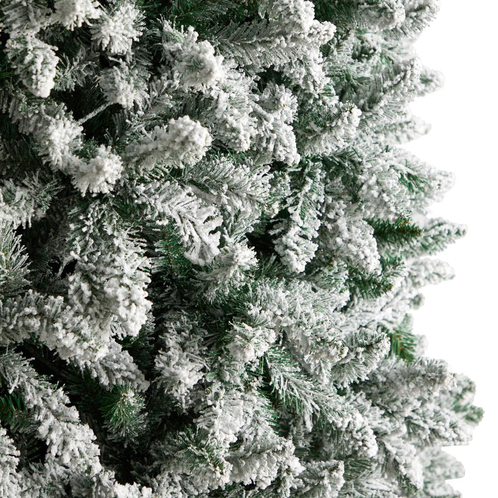 Flocked Montreal Fir Artificial Christmas Tree with 800 Warm White LED Lights. Picture 5