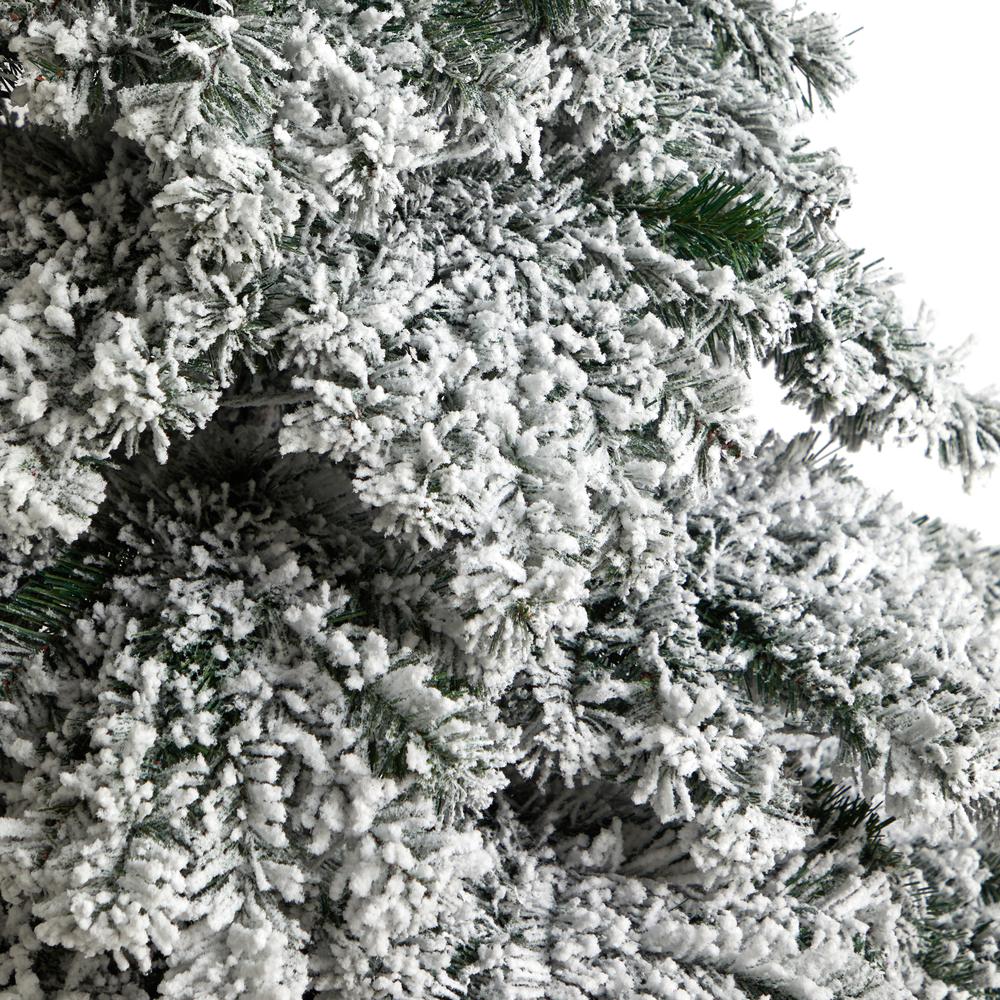 Flocked Austria Fir Artificial Christmas Tree with 400 Warm White LED Lights. Picture 5