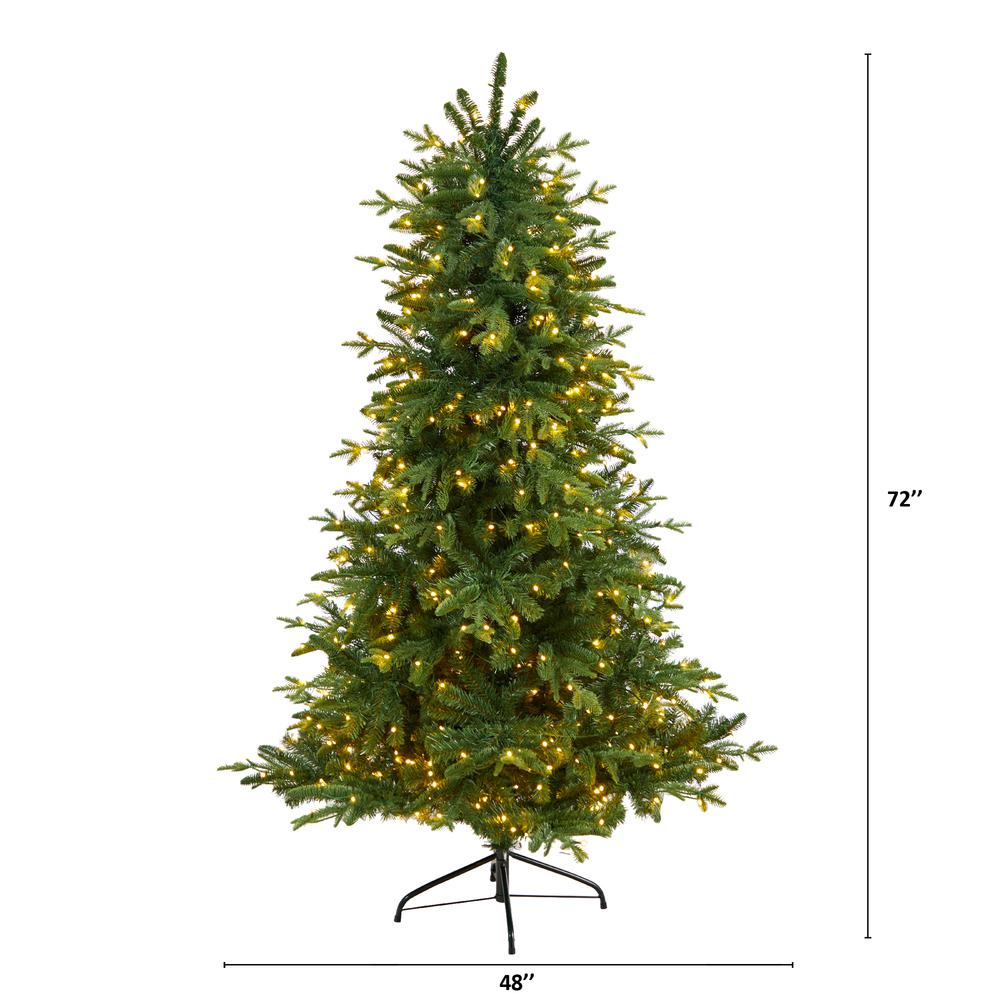 Montreal Spruce Artificial Christmas Tree with 450 Warm White LED Lights. Picture 2