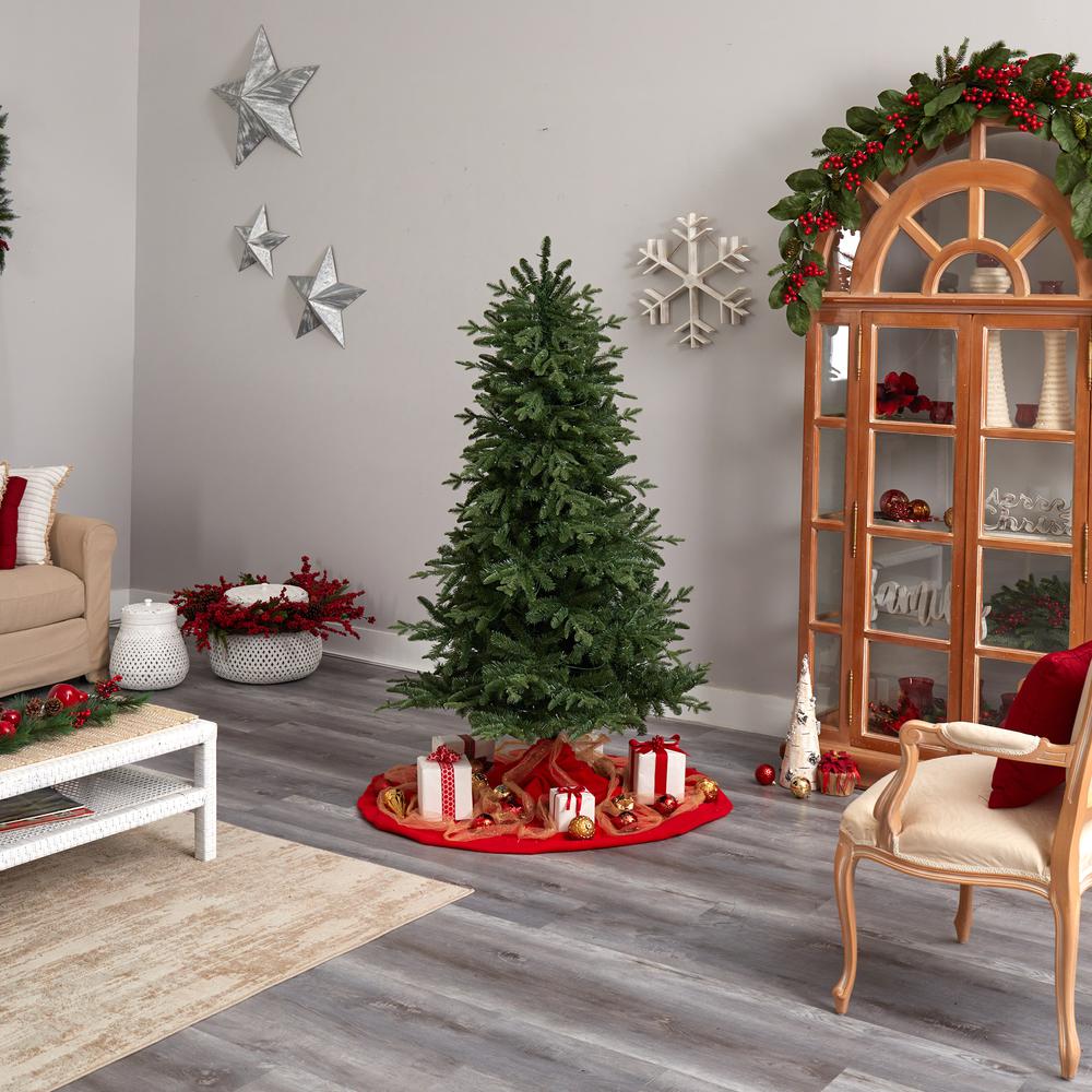Montreal Spruce Artificial Christmas Tree with 450 Warm White LED Lights. Picture 10