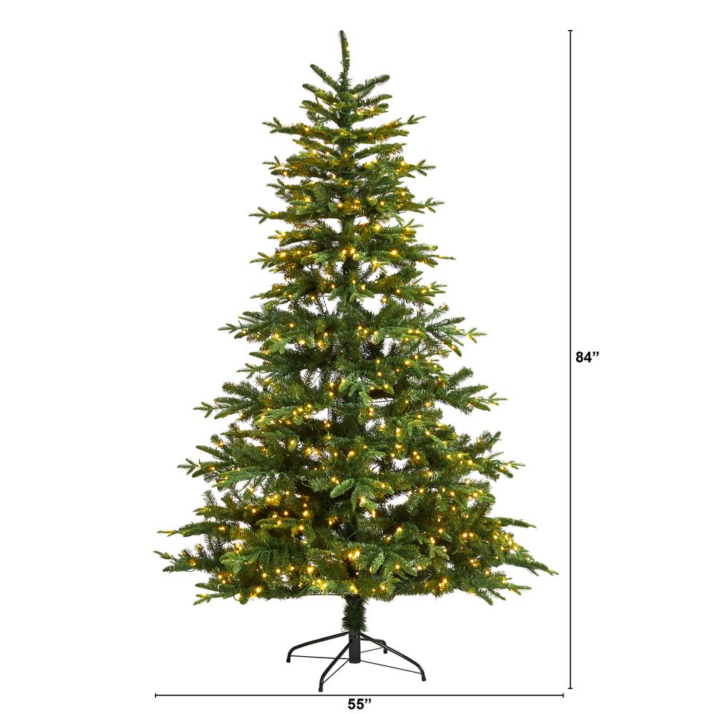 Montreal Spruce Artificial Christmas Tree with 650 Warm White LED Lights. Picture 2