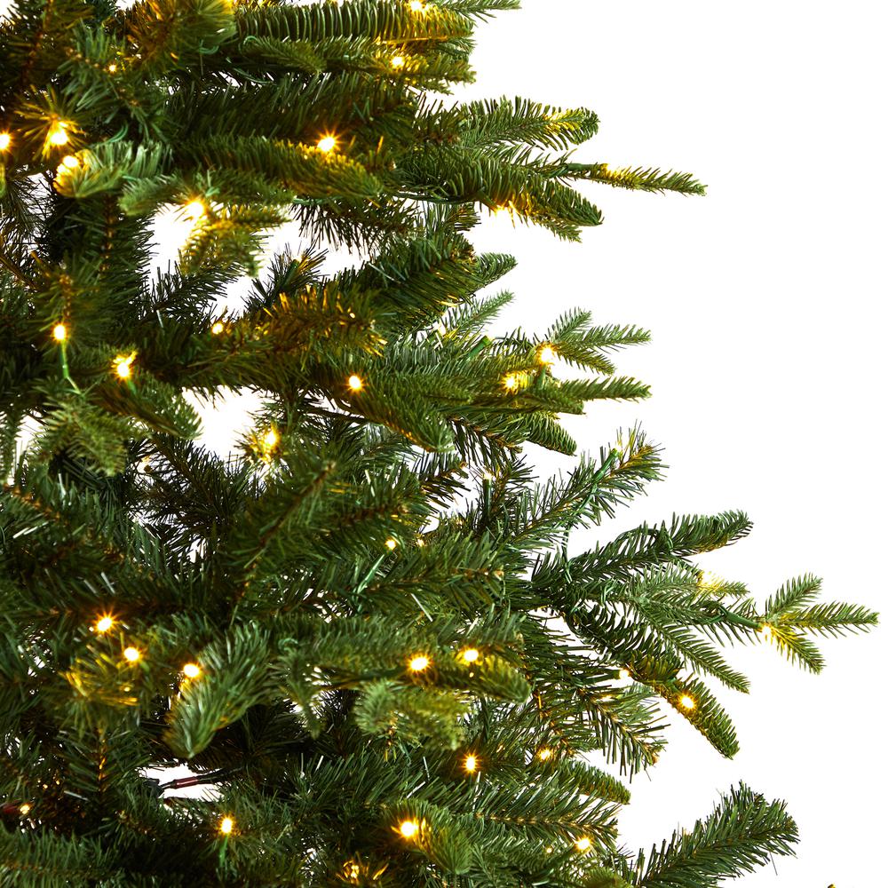 Montreal Spruce Artificial Christmas Tree with 650 Warm White LED Lights. Picture 4
