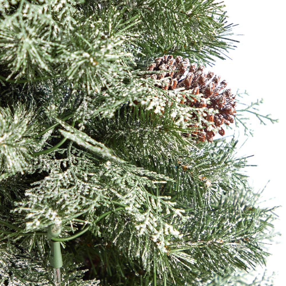 English Pine Artificial Christmas Tree with 100 Warm White LED Lights. Picture 5
