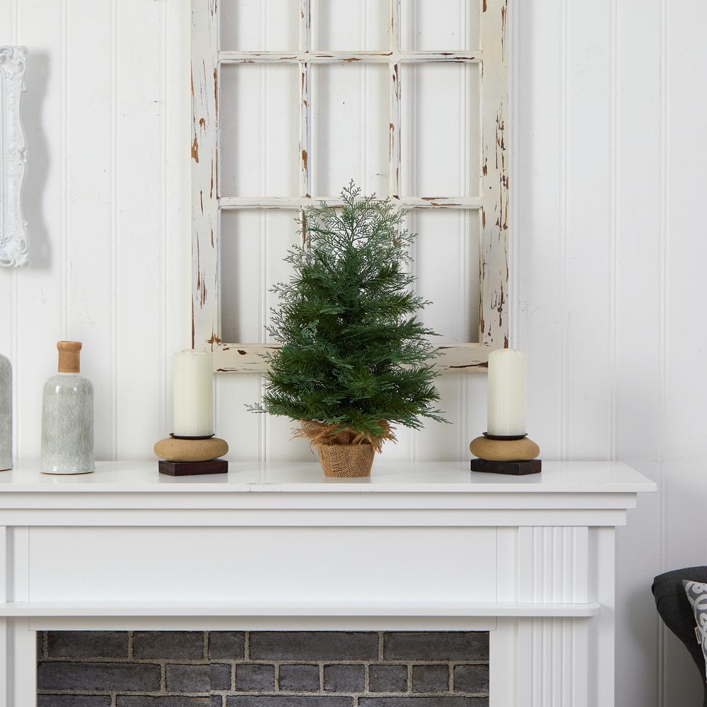 2ft. Artificial Christmas Tree in Burlap Base with 35 Warm White LED Lights. Picture 7