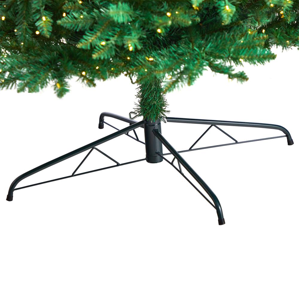Slim Green Mountain Pine Artificial Christmas Tree with 950 Clear LED Lights. Picture 6