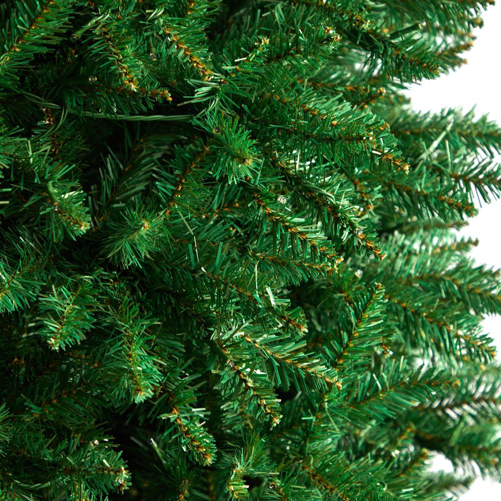 12ft. Slim Green Mountain Pine Artificial Christmas Tree with 1100 Clear LED Lights and 3235 Tips. Picture 4