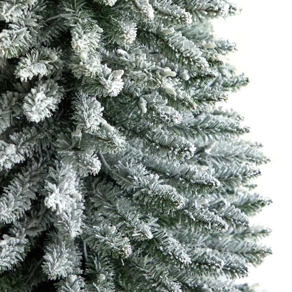 Flocked Pencil Artificial Christmas Tree with 700 Clear Lights. Picture 5
