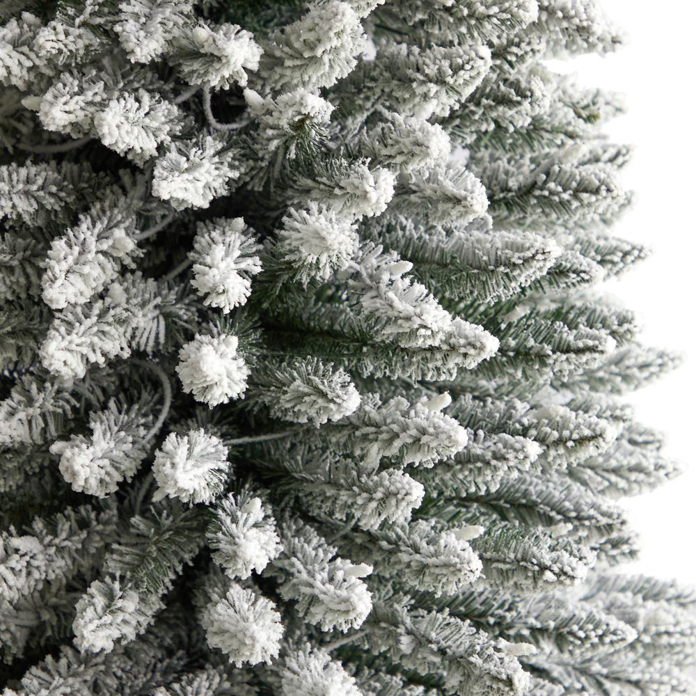 Flocked Pencil Artificial Christmas Tree with 850 Clear Lights. Picture 5