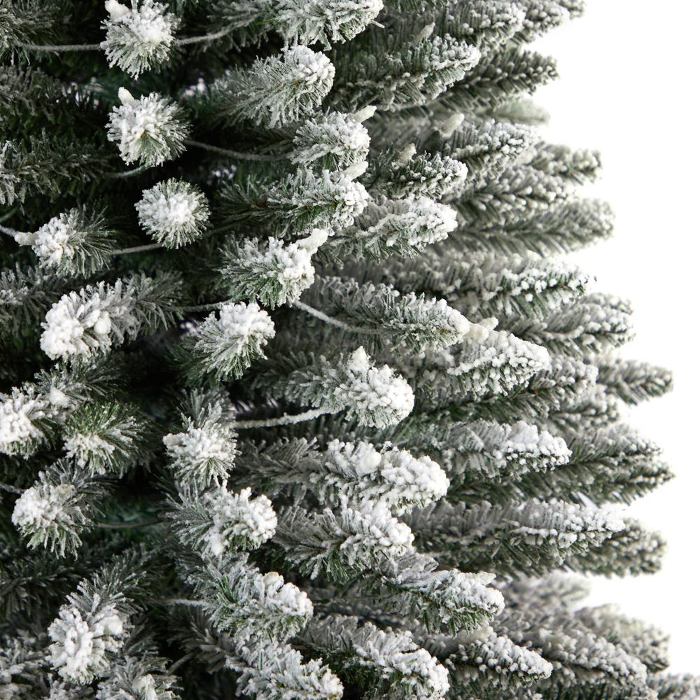 Flocked Pencil Artificial Christmas Tree with 1000 Clear Lights. Picture 5