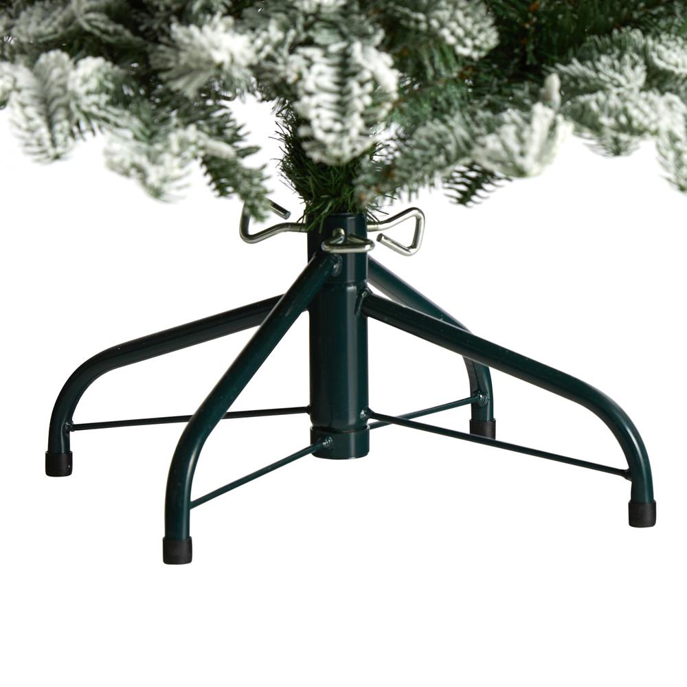 4ft. Flocked North Carolina Fir Artificial Christmas Tree with 250 Warm White Lights and 779 Bendable Branches. Picture 6