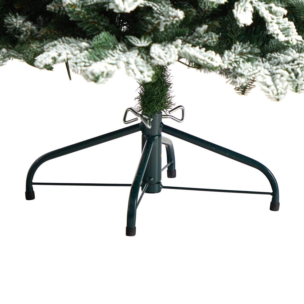 5ft. Flocked North Carolina Fir Artificial Christmas Tree with 350 Warm White Lights and 1247 Bendable Branches. Picture 6