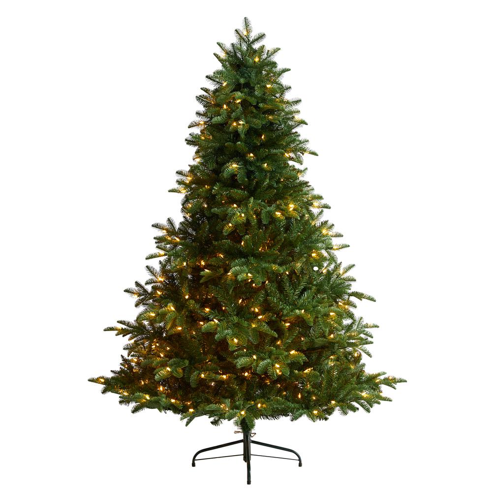 6ft. South Carolina Spruce Artificial Christmas Tree with 400 White Warm Lights and 1908 Bendable Branches. Picture 8