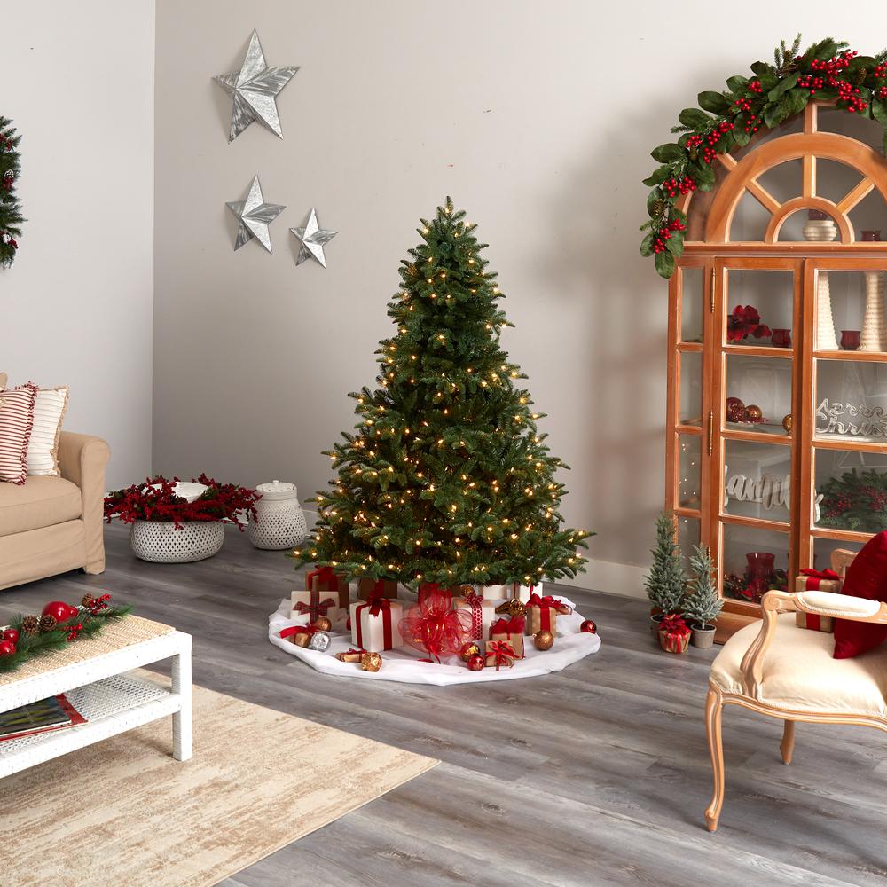 6ft. South Carolina Spruce Artificial Christmas Tree with 400 White Warm Lights and 1908 Bendable Branches. Picture 9