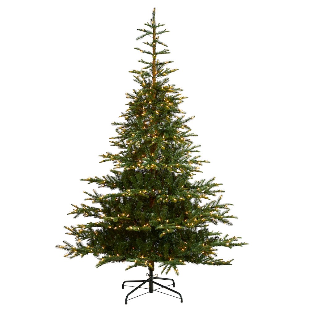 8ft. Layered Washington Spruce Artificial Christmas Tree with 650 Clear Lights. Picture 1