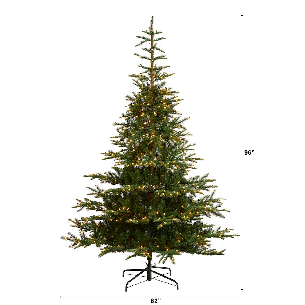 8ft. Layered Washington Spruce Artificial Christmas Tree with 650 Clear Lights. Picture 2