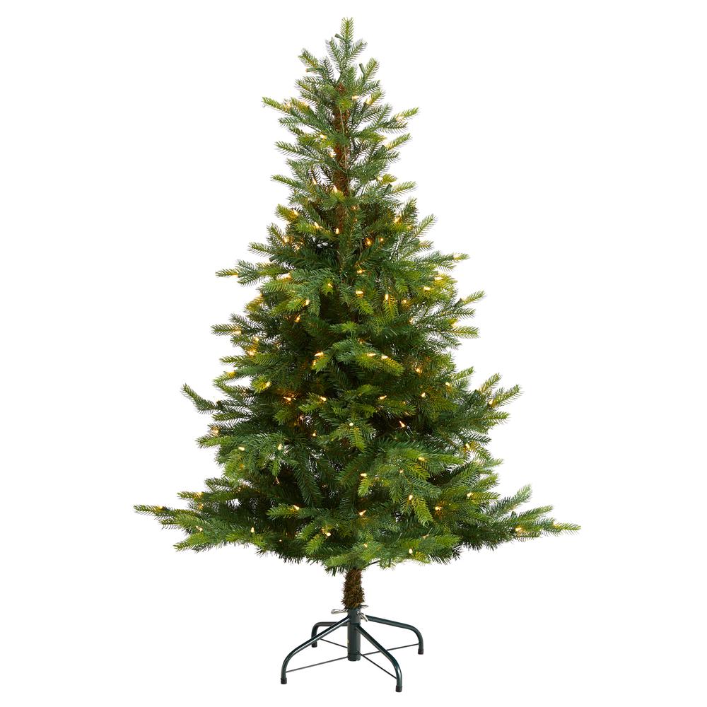 North Carolina Spruce Artificial Christmas Tree with 200 Clear Lights. Picture 1