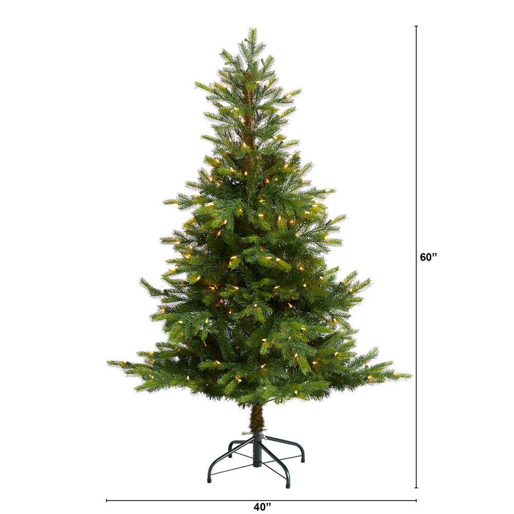 North Carolina Spruce Artificial Christmas Tree with 200 Clear Lights. Picture 2