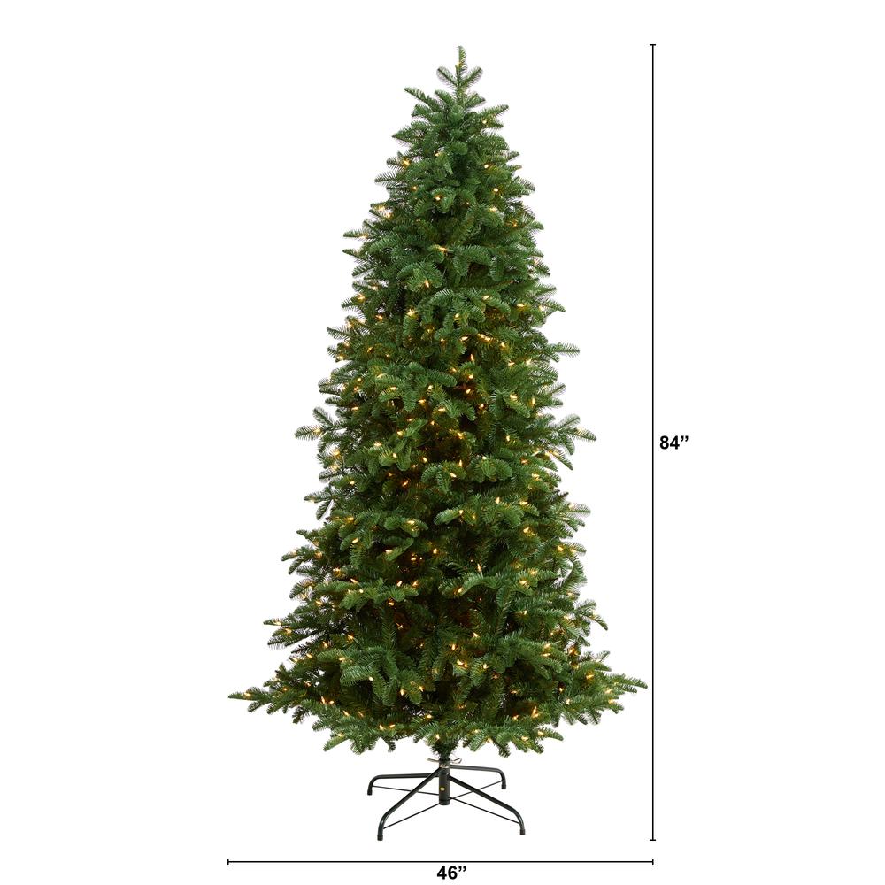 South Carolina Fir Artificial Christmas Tree with 550 Clear LED Lights. Picture 2