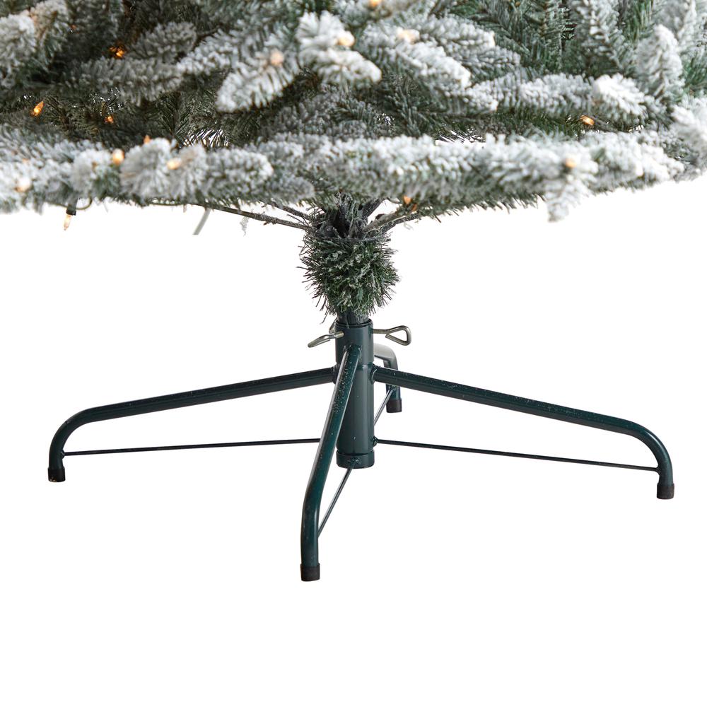 8ft. Flocked West Virginia Spruce Artificial Christmas Tree with 600 Clear Lights and 1856 Bendable Branches. Picture 4