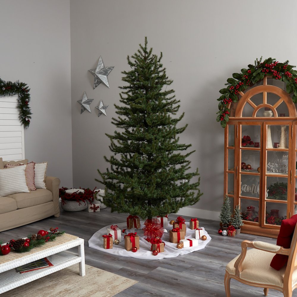 9ft. Vancouver Mountain Pine Artificial Christmas Tree with 750 Clear Lights. Picture 10