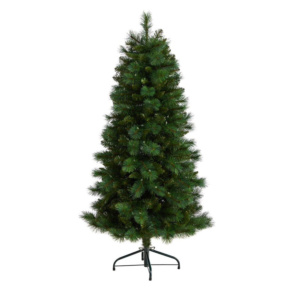Slim West Virginia Mountain Pine Artificial Christmas Tree with 200 Clear Lights. Picture 3