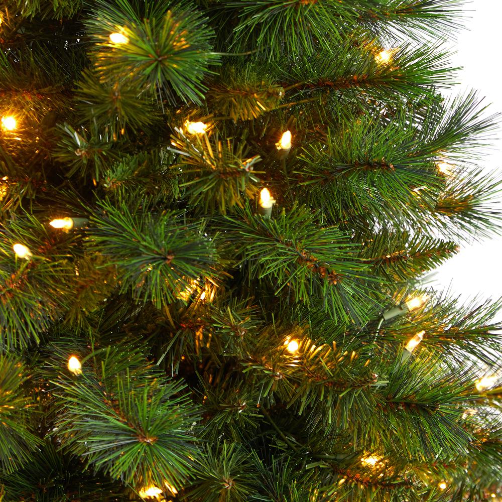Slim West Virginia Mountain Pine Artificial Christmas Tree with 200 Clear Lights. Picture 4