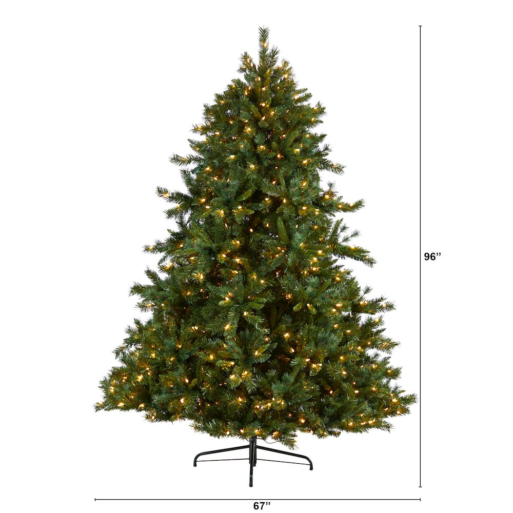8ft. Wyoming Mixed Pine Artificial Christmas Tree with 650 Clear Lights. Picture 2