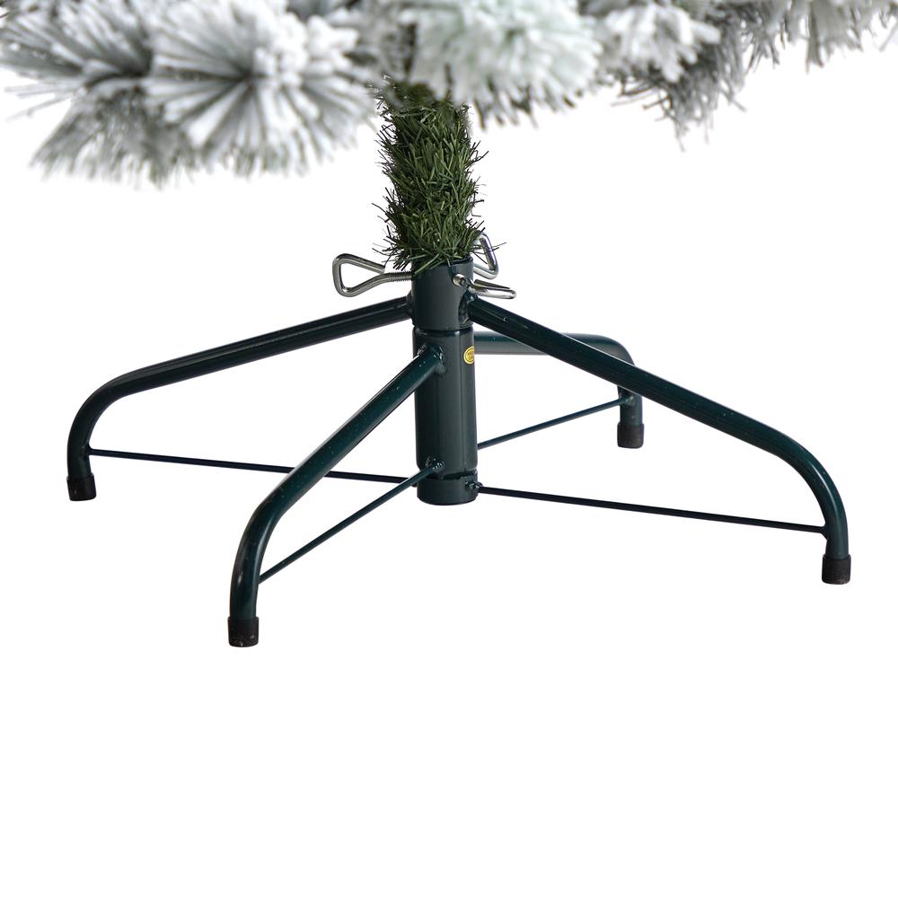 Flocked Oregon Pine Artificial Christmas Tree with 300 Clear Lights. Picture 6